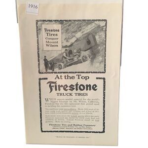 Vintage 1916 Firestone Truck Tires At The Too Ad Advertisement